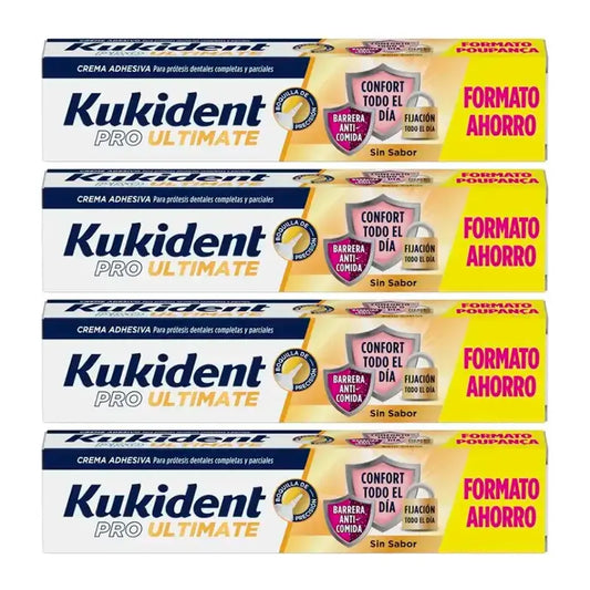 Kukident Quadruple Pro Ultimate Senza Sapore, 4 x 57 Gr