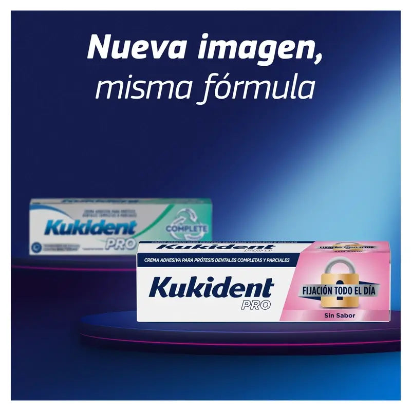 Kukident Duplo Pro Crema adesiva completa per protesi dentarie, Neutro 2x70 gr