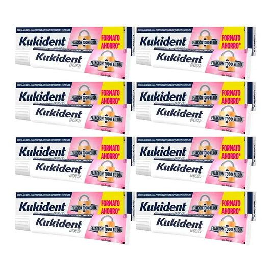 Kukident Pro Crema adesiva per protesi completa, confezione da 8 x 70 G