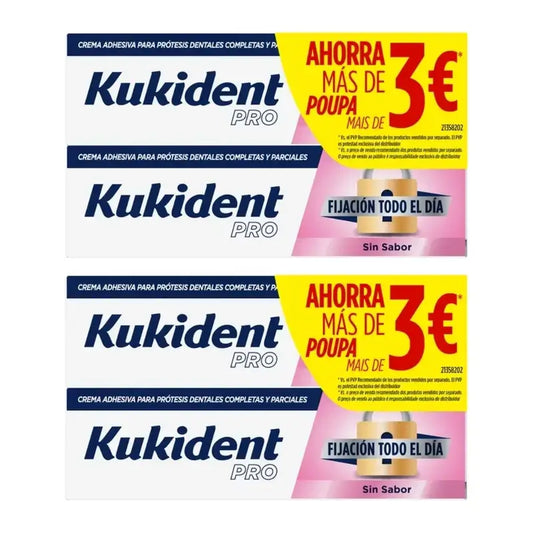 Kukident Pro Tutto il giorno senza sapore, confezione risparmio, 4X47 gr.