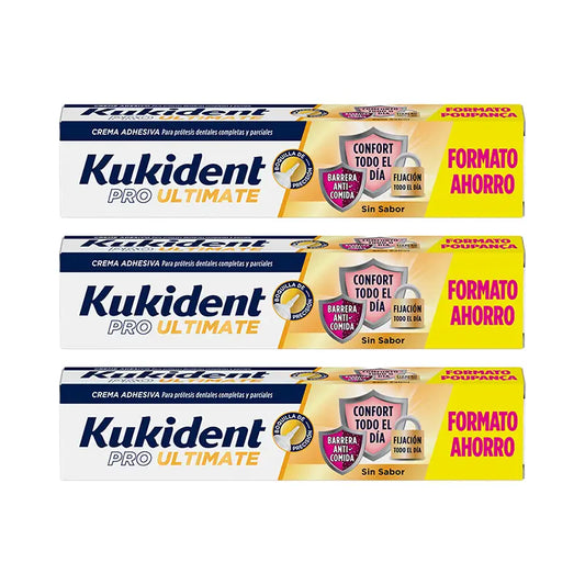 Kukident Triplo Pro Ultimate Senza Sapore, 3 x 57 Gr