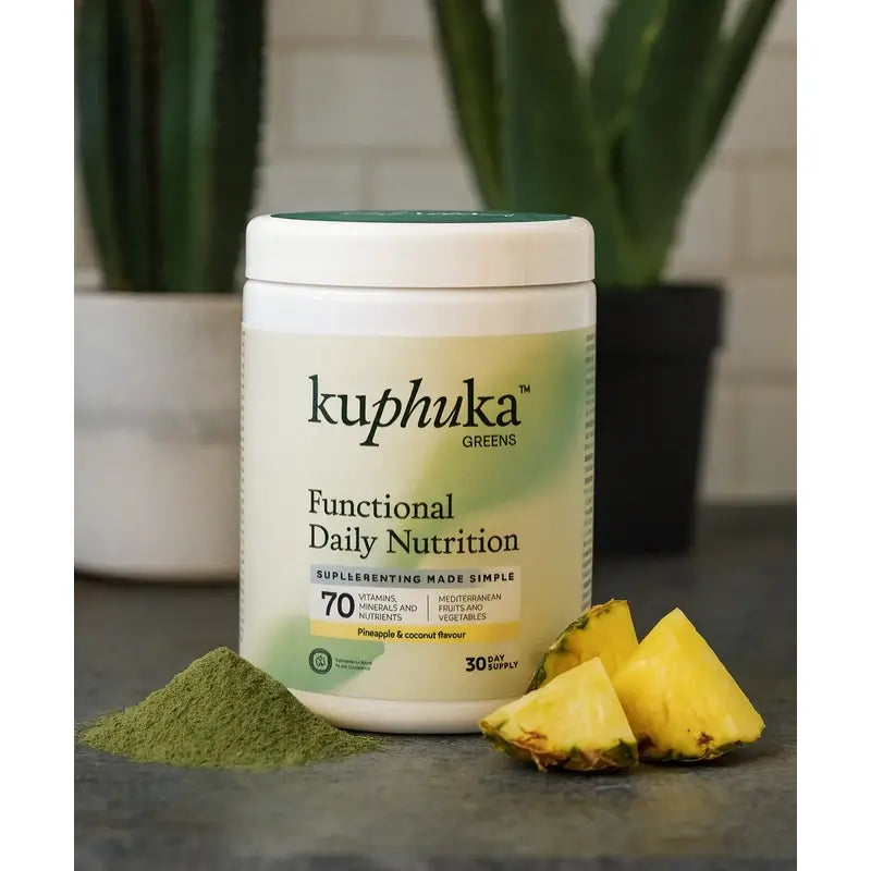 Kuphuka Greens Integratore alimentare 100% naturale e olistico di ananas e cocco, 411 grammi