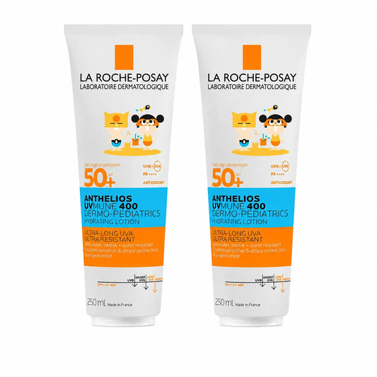 La Roche-Posay Anthelios Dermo-Pediatrics Latte Idratante SPF 50+ Protezione solare per bambini Confezione da 2 x 250 ml
