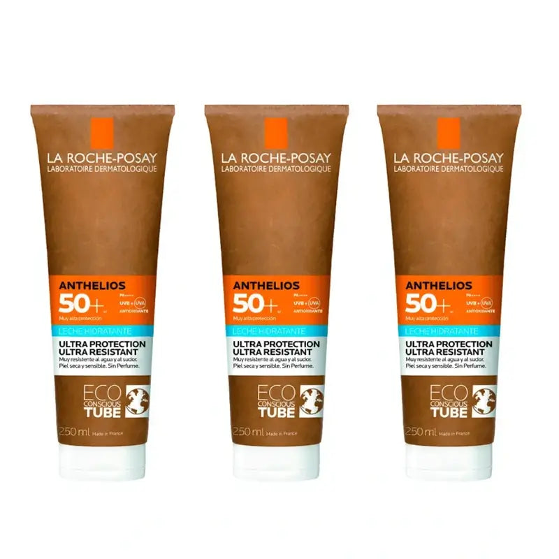 La Roche Posay Anthelios Latte Idratante Eco-Sostenibile Spf 50+, 3X250 Ml