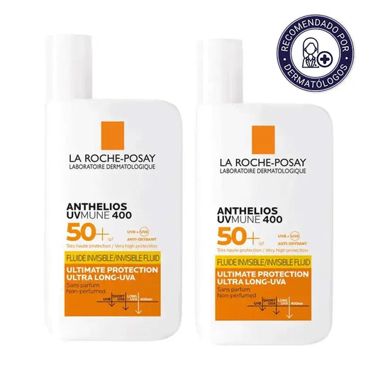 La Roche-Posay Anthelios UVMune 400 Fluido Invisibile SPF50+, Duplo 2x50 ml