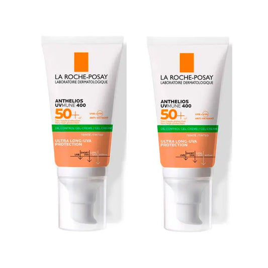 La Roche Posay Duplo Anthelios Uvmune 400 Oil Control Gel-Crema Spf50+ Colore, 2 X 50 Ml