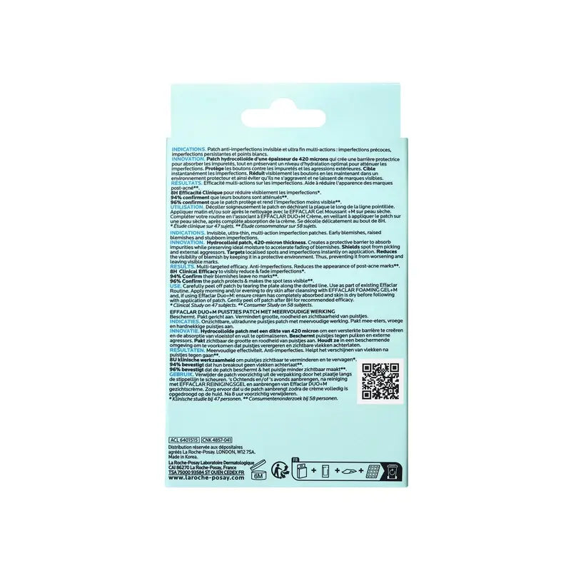 La Roche-Posay Effaclar Duo+M Cerotti Invisibili Anti-Imperfezioni e Anti-Blemish , 22 unità