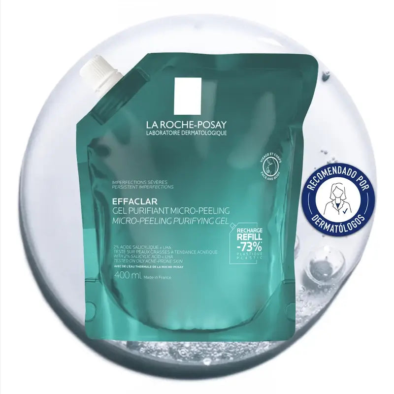 La Roche-Posay Effaclar Gel microesfoliante, ricarica ecologica, 400 ml