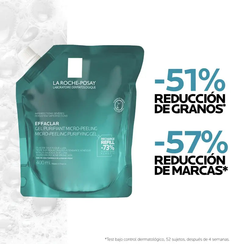 La Roche-Posay Effaclar Gel microesfoliante, ricarica ecologica, 400 ml