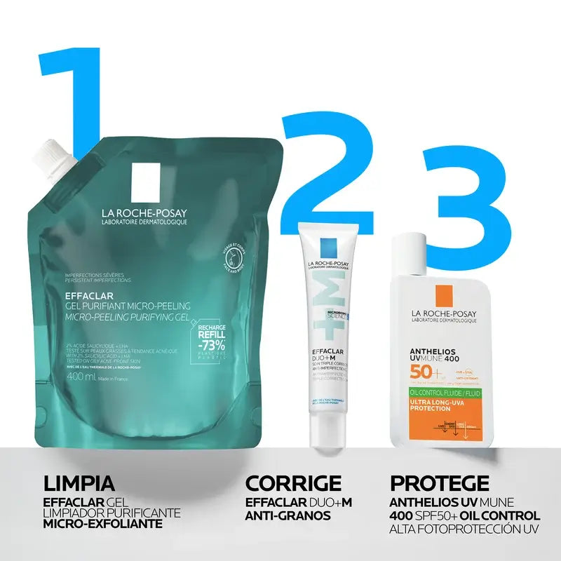 La Roche-Posay Effaclar Gel microesfoliante, ricarica ecologica, 400 ml