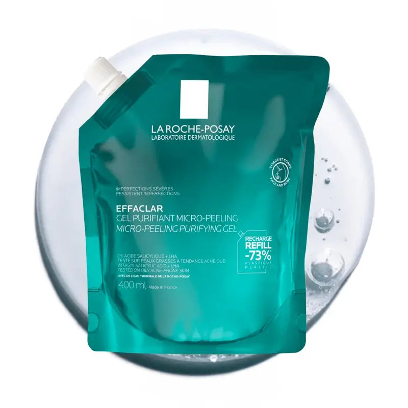 La Roche-Posay Effaclar Gel microesfoliante, ricarica ecologica, 400 ml