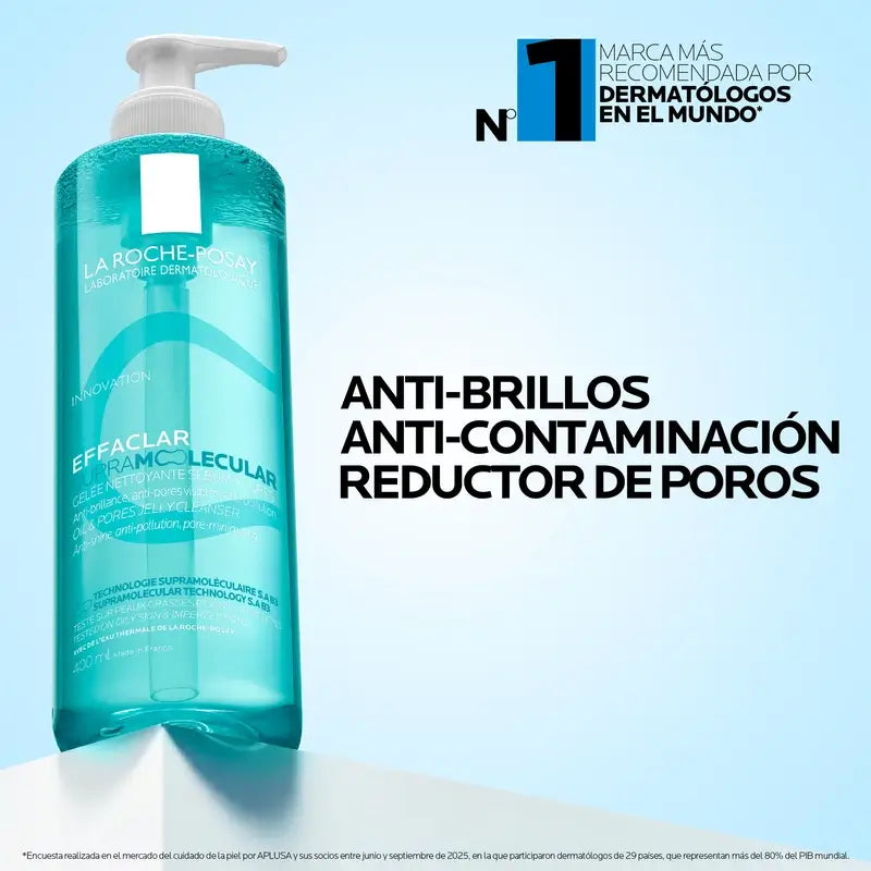 La Roche-Posay Effaclar Gel Detergente Supramolecolare, 400 ml
