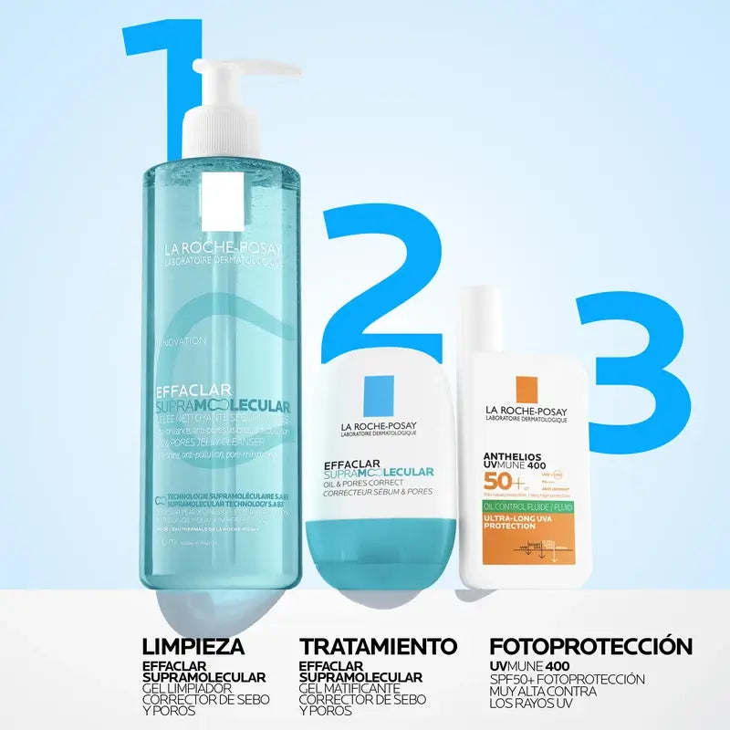 La Roche-Posay Effaclar Gel Detergente Supramolecolare, 400 ml