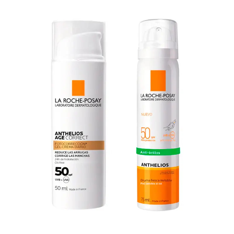 La Roche Posay Anthelios Facial Mist Pack Spf50 75Ml + Age Correct Gel-Crema Spf50 50Ml
