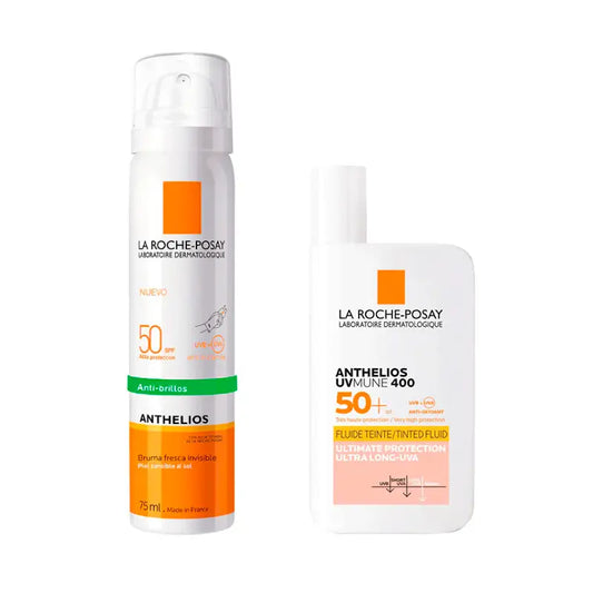 La Roche Posay Anthelios Facial Mist Pack Spf50 75Ml + Uvmune 400 Fluido Con Colore Spf50+ 50Ml