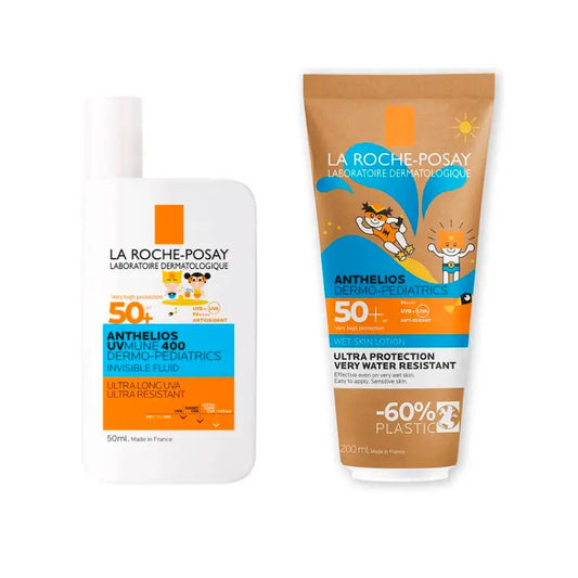 La Roche Posay Anthelios Fluido Bambini confezione Spf50+ 50Ml + Pelle Bagnata Bambini Spf50+ 200Ml