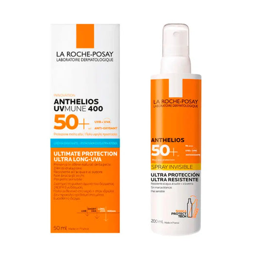 La Roche Posay confezione Anthelios Uvmune 400 Spf50+ 50Ml + Spray Invisible Spf50+ 200Ml