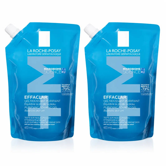 La Roche Posay confezione La Roche Posay Effaclar Gel Purificante + M Ecorecarga 400Ml, x2