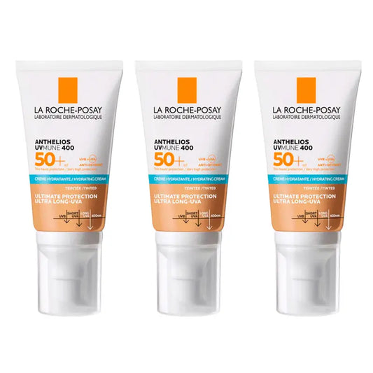 La Roche Posay Anthelios Triplo Crema Colorata Spf 50+ Pelle Sensibile, 3 X 50 Ml