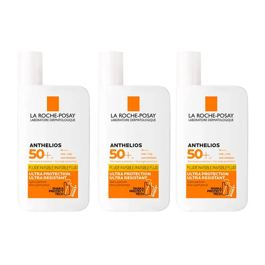 La Roche Posay Triplo Anthelios Uv-Mune 400 Fluido Invisibile Spf50+, 3 X 50 Ml