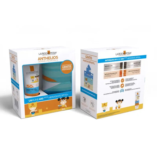 La Roche Posey Confezione Anthelios Latte Pediatrico Spf50 + Poncho, 1 confezione