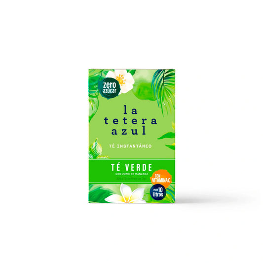 Tè verde freddo al gusto di mela La Tetera Azul. Polvere per infusione a freddo, confezione da 10 bustine.