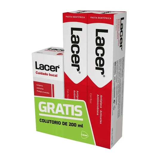 Lacer Kit 2 Dentifricio, 125 ml + Lacer Colluttorio, 200 ml