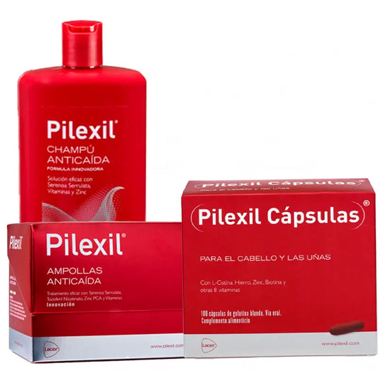 Pilexil Anti-Hair Loss Pack (capsule 100 + fiale 15ml + shampoo anti-caduta 500 ml)