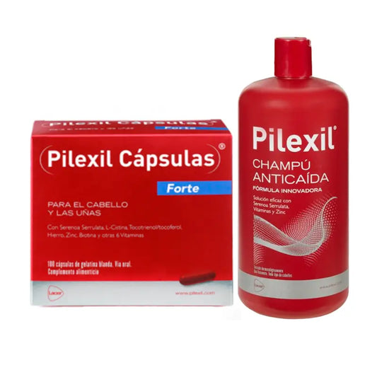 Pilexil Pack Anticaida forte (100 capsule forte + 900 ml di shampoo anticaduta)