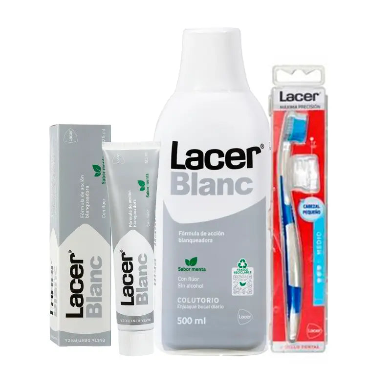 Lacer Pack Blanc (collutorio + dentifricio + spazzolino)