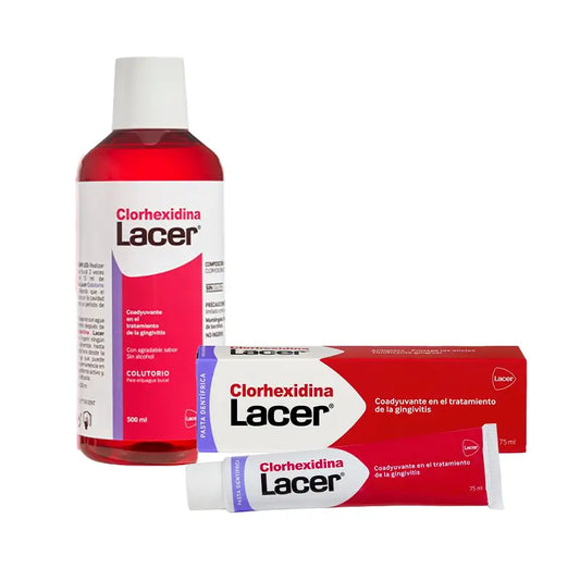 Impacco di clorexidina Lacer (collutorio + dentifricio)