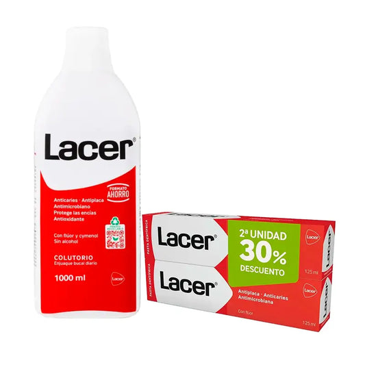 Lacer Duplo Pack Dentifricio 125 Ml + Lacer Collutorio 1000 Ml