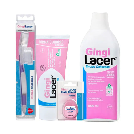 Confezione Lacer Gingilacer (collutorio + dentifricio + filo interdentale + spazzolino)