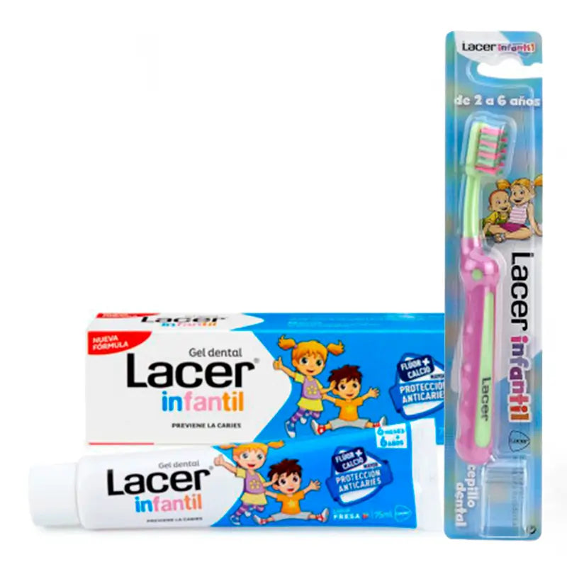 Confezione Lacer per bambini (1 dentifricio + 1 spazzolino)
