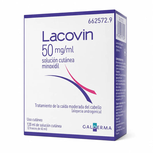 Lacovin 50 mg/ ml Minoxidil Soluzione Cutanea 2 Fiale x 60 ml