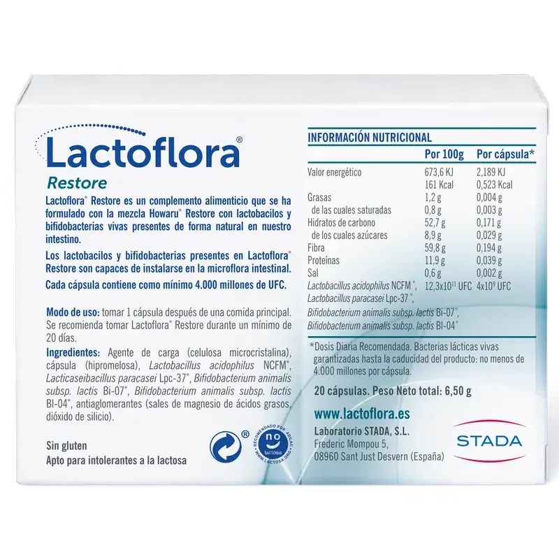 Lactoflora Restore Confezione da 3 x 20 capsule