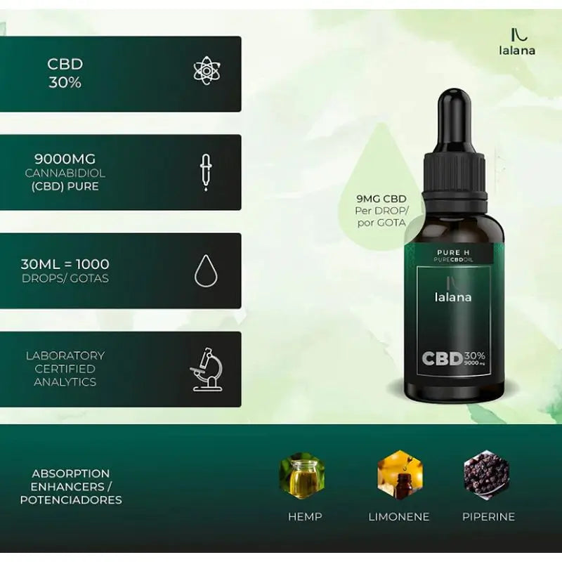 Lalana Olio di Cbd puro H 30%, 30 ml