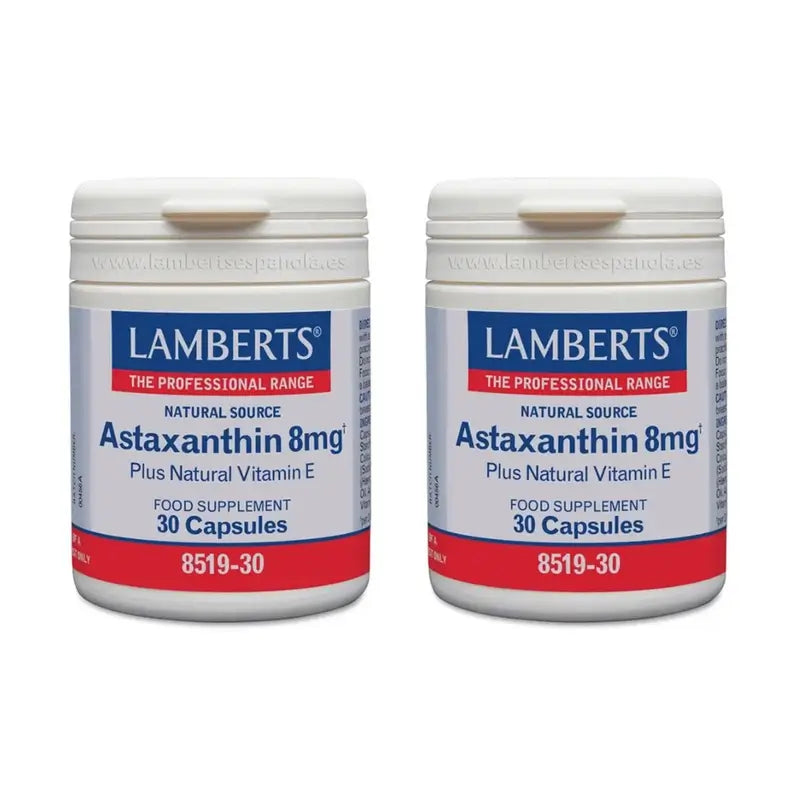 Astaxantina Lamberts con vitamina E, 2X30 capsule