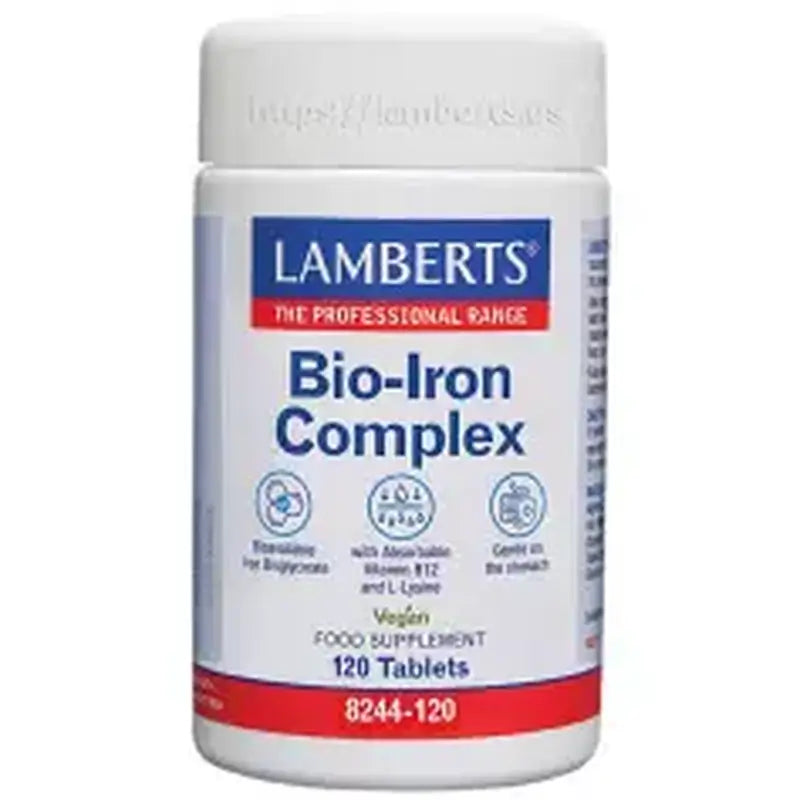 Complesso di ferro biologico Lamberts, 120 compresse