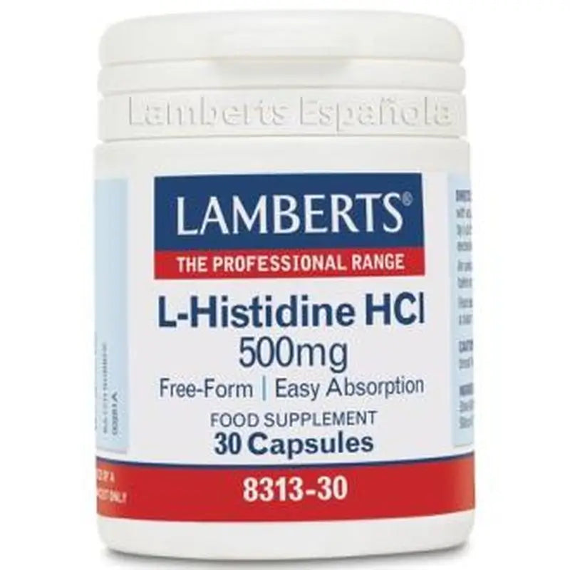 Lamberts L-Histidine Hcl 500 Mg. 30 Capsules