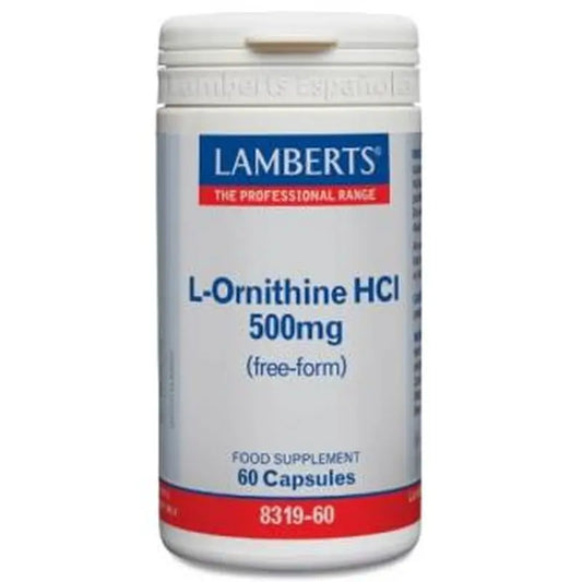 Lamberts L-Ornithine Hcl 500 Mg. 60 Capsules