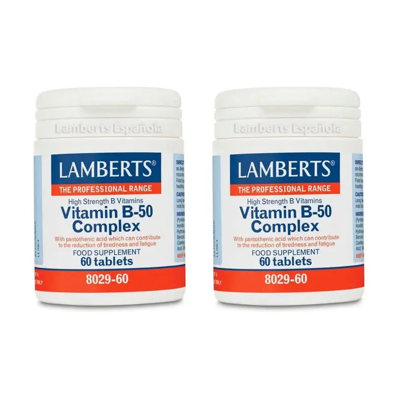 Complesso di vitamina B-50 di Lamberts, 2X60 compresse