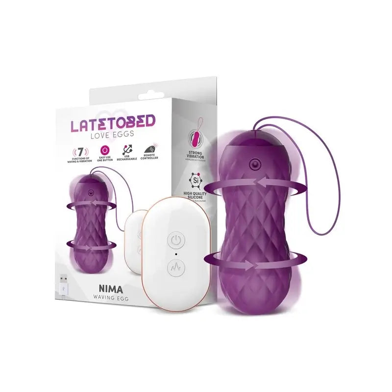Uovo vibrante Latetobed con telecomando Wave Motion Usb Silicone Viola