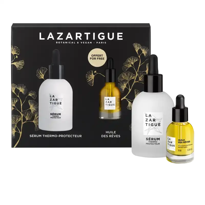 Set natalizio Lazartigue Siero termoprotettivo di Natale + Olio secco nutriente , 2 unità