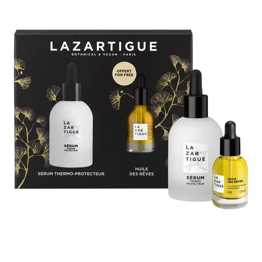 Set natalizio Lazartigue Siero termoprotettivo di Natale + Olio secco nutriente , 2 unità