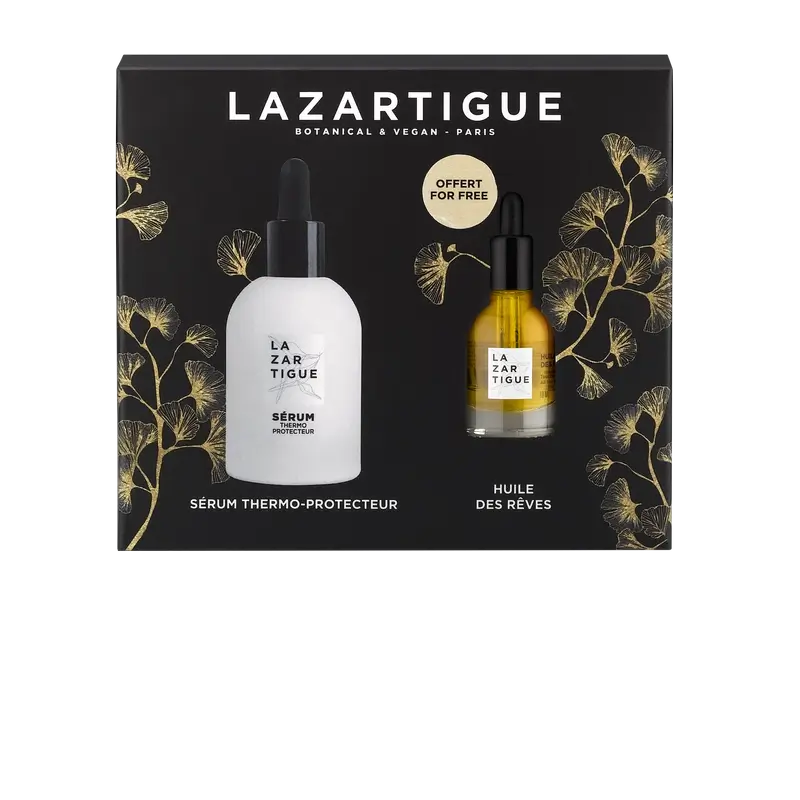 Set natalizio Lazartigue Siero termoprotettivo di Natale + Olio secco nutriente , 2 unità
