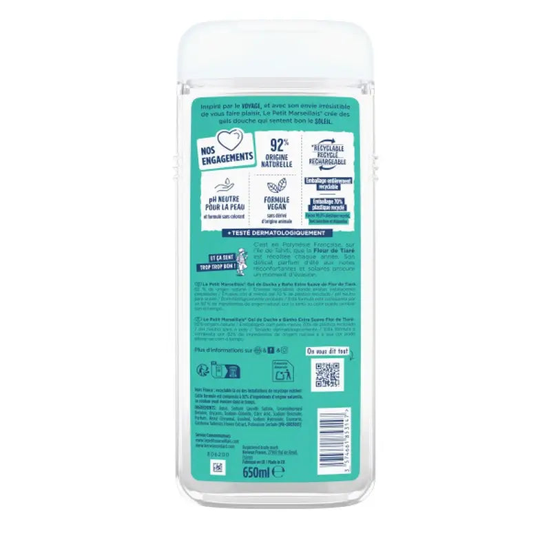 Le Petit Marseillais Gel doccia extra delicato alla fior di tiaré, 650 ml