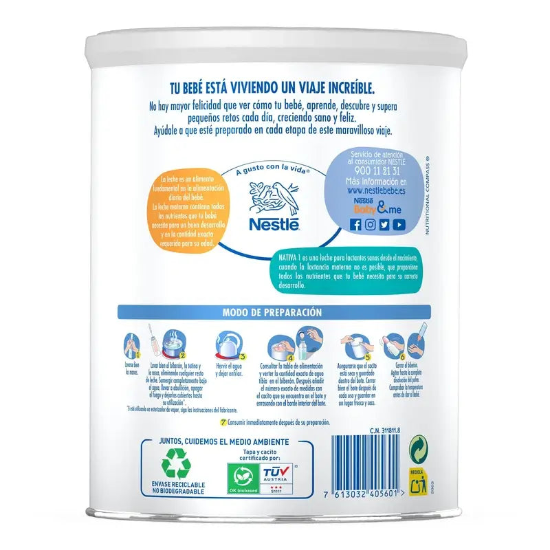 Nestle Nativa Latte in polvere per lattanti 800 g