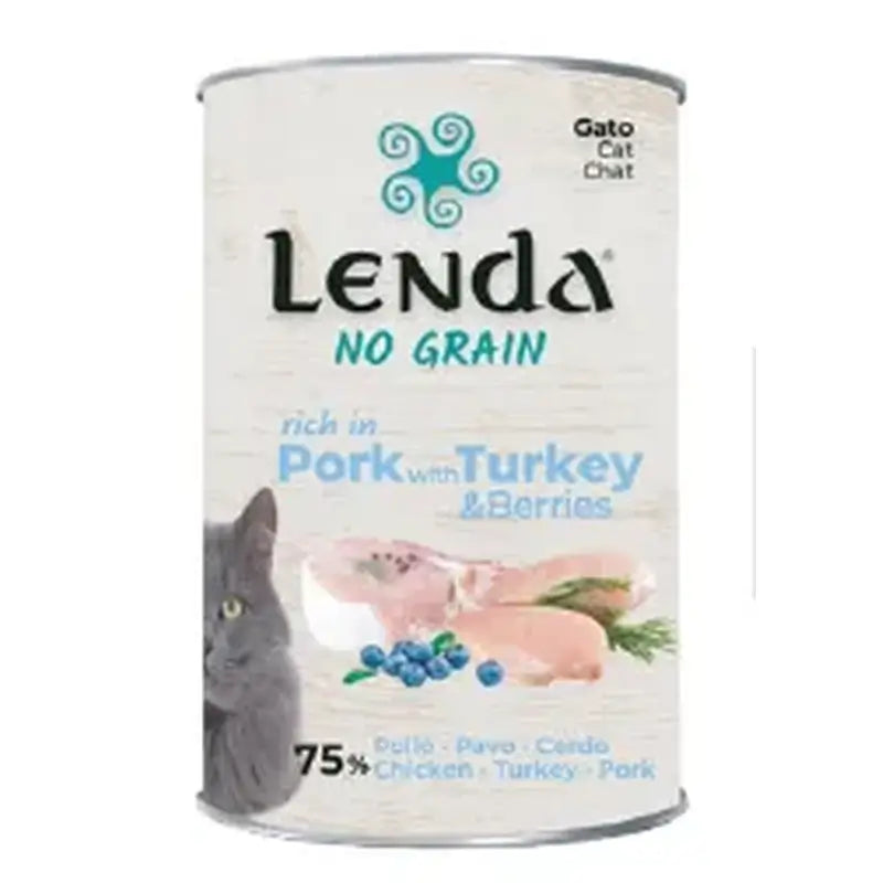 Lenda Paté umido per gatti con tacchino e mirtilli rossi, 12x400 g