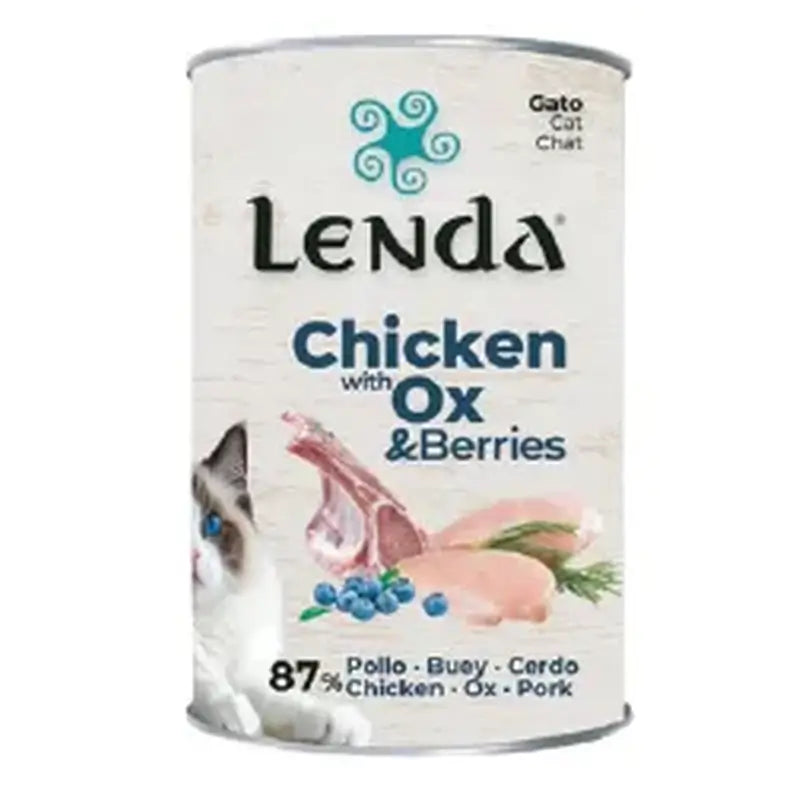 Lenda Paté umido di pollo per gatti con manzo e mirtilli, 12x400 g